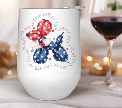 4th of July Balloon dog UV DTF Decals