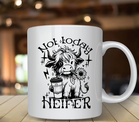 Not today Heifer Outline UV DTF Decals