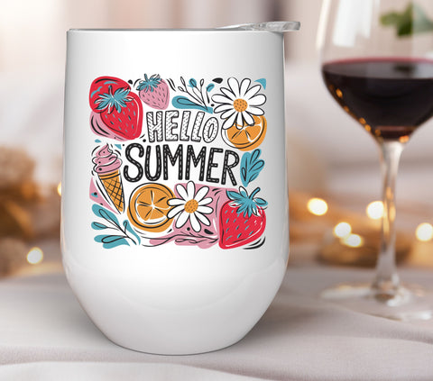 Hello Summer strawberry UV DTF Decals