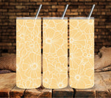 Floral Outline UV DTF Tumbler wrap