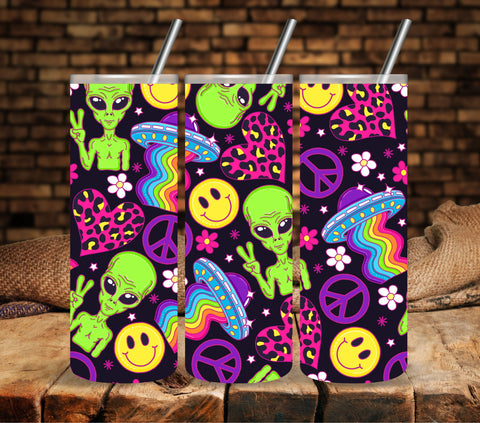 Peace Alien Vinyl tumbler wraps