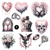 Gothic Valentine Pink UV DTF Decal sheets 3- Designs