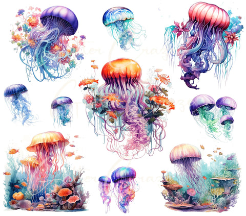 Jelly Fish UV DTF Decal Sheet