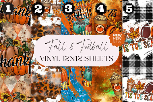 Fall & Football 12x12 Vinyl collection- 5 Designs