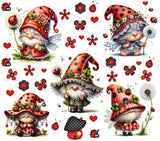 Ladybug Gnomes UV DTF Decal Sheet - 2 Designs Options