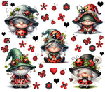 Ladybug Gnomes UV DTF Decal Sheet - 2 Designs Options