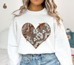 Leather and Lace Heart DTF Transfers- 10 Designs-10 sizes