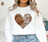 Leather and Lace Heart DTF Transfers- 10 Designs-10 sizes