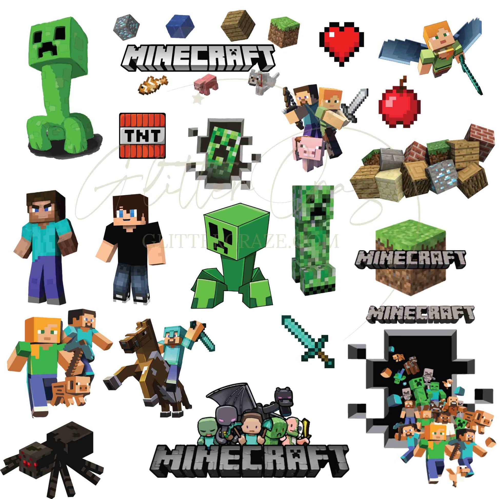 Minecraft UV DTF Decals – The Vinyl Craze