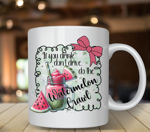 watermelon Crawl Bow UV DTF Decals
