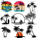 Palm Tree UV DTF Decal accent Sheet 10x10