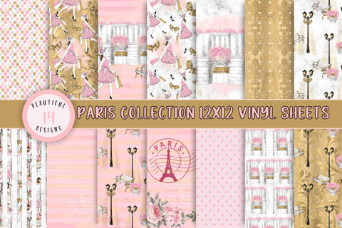 Paris Collection, 12x12 inch sheets, 14 Design Options