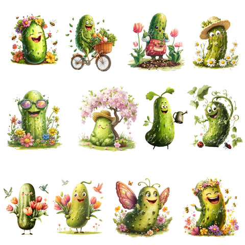 Pickle Decal Sheet UV DTF Decal accent Sheet 10x10