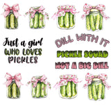 Pickle Decal Sheet UV DTF Decal accent Sheet 10x10