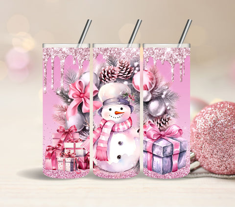 Pink Snowman Adhesive Vinyl Wrap