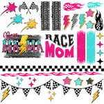 Race mom UV DTF Decal accent Sheet 10x10