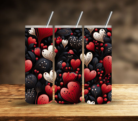 Red and Black Hearts Adhesive Vinyl Wrap