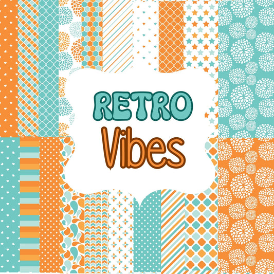 Retro Vibes 12x12 Adhesive vinyl sheets- 20 patterns