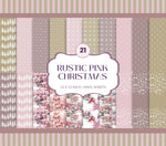 Rustic Pink Christmas Collection 12x12 vinyl sheets- 20 Prints