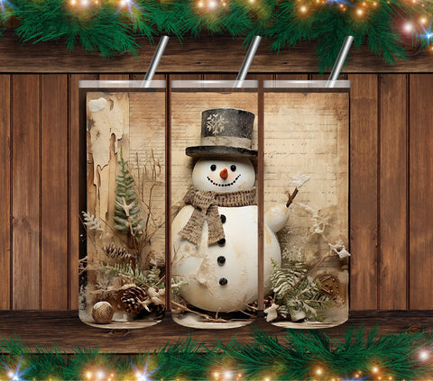 Rustic Snowman Adhesive Vinyl Wrap