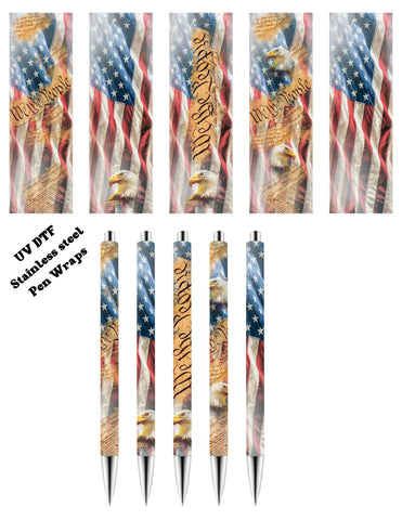 We The People UV DTF Pen wraps- set of 5 for Stainless Steel