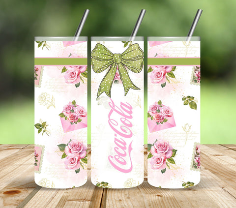 Coca-Cola Rose Vinyl tumbler wraps