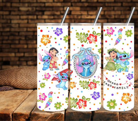 Ohana means Family UV DTF tumbler wraps 20oz