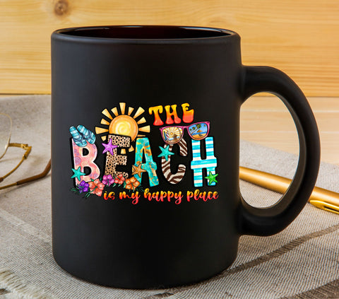 The Beach is my Happy Place UV DTF decal