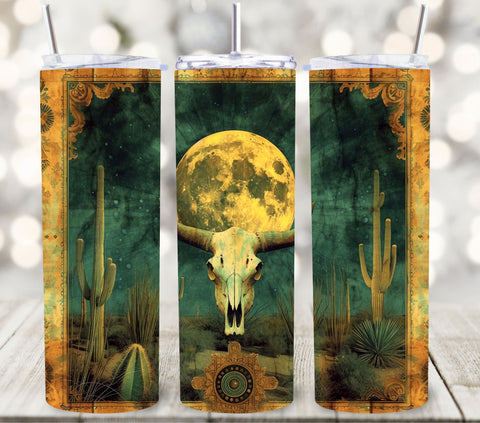 Full Moon Cow Skull Adhesive Vinyl Wrap