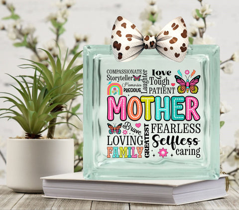 Greatest Mother Glass Block Decal