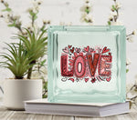 Valentine Love Glass Block Decal