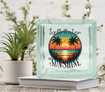 Salt Water and Sunshine UV DTF Decal for Glass Blocks