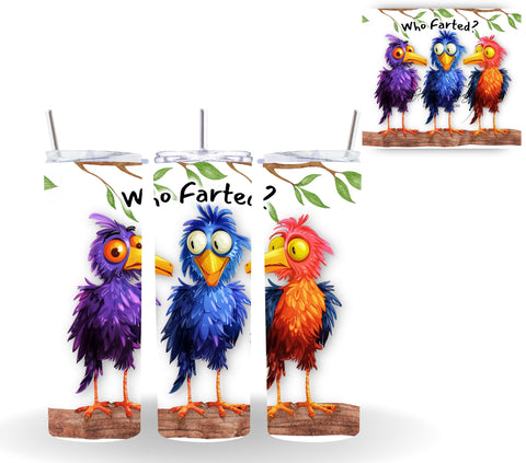 Crazy Birds Vinyl tumbler wraps- 18 Designs