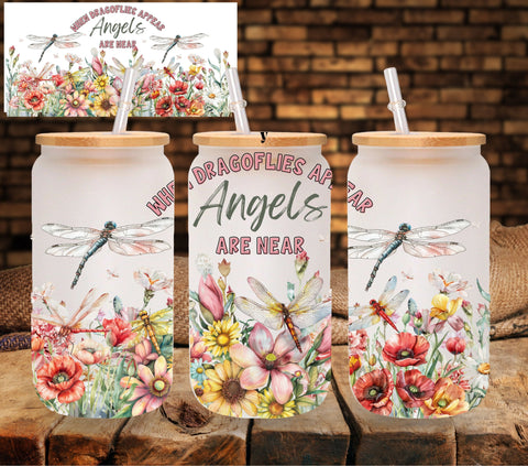 When Dragonflies appear UV DTF Libbey wrap