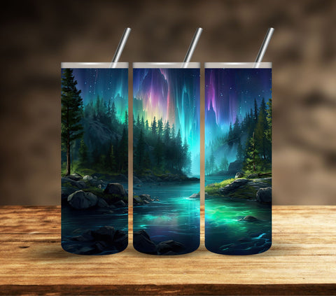 Northern Lights Vinyl Tumbler Wrap