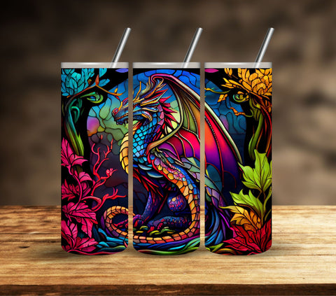 Stained Glass Dragon Tumbler Wrap