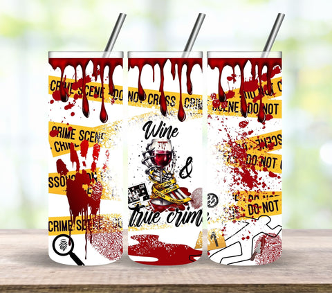 Wine and true crime Vinyl tumbler wraps