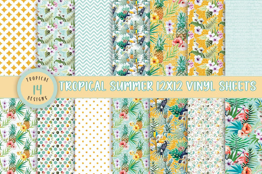 Tropical Summer 12x12 Vinyl Sheets- 14 Design Options