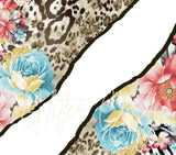 Watercolor Floral on animal print wrap downloads- 6 different designs