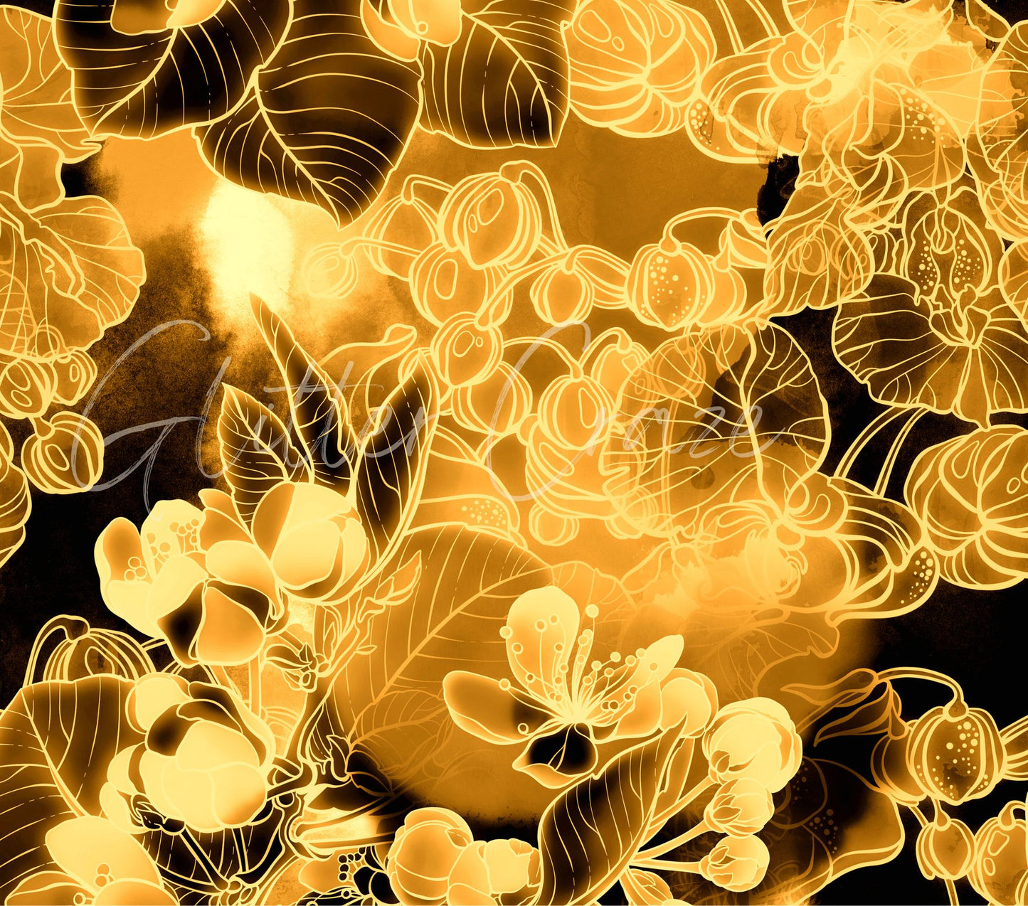 Golden Floral Adhesive Vinyl Wraps 6 Design Options