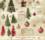 Vintage Christmas 2 wraps- 12 Designs to choose from