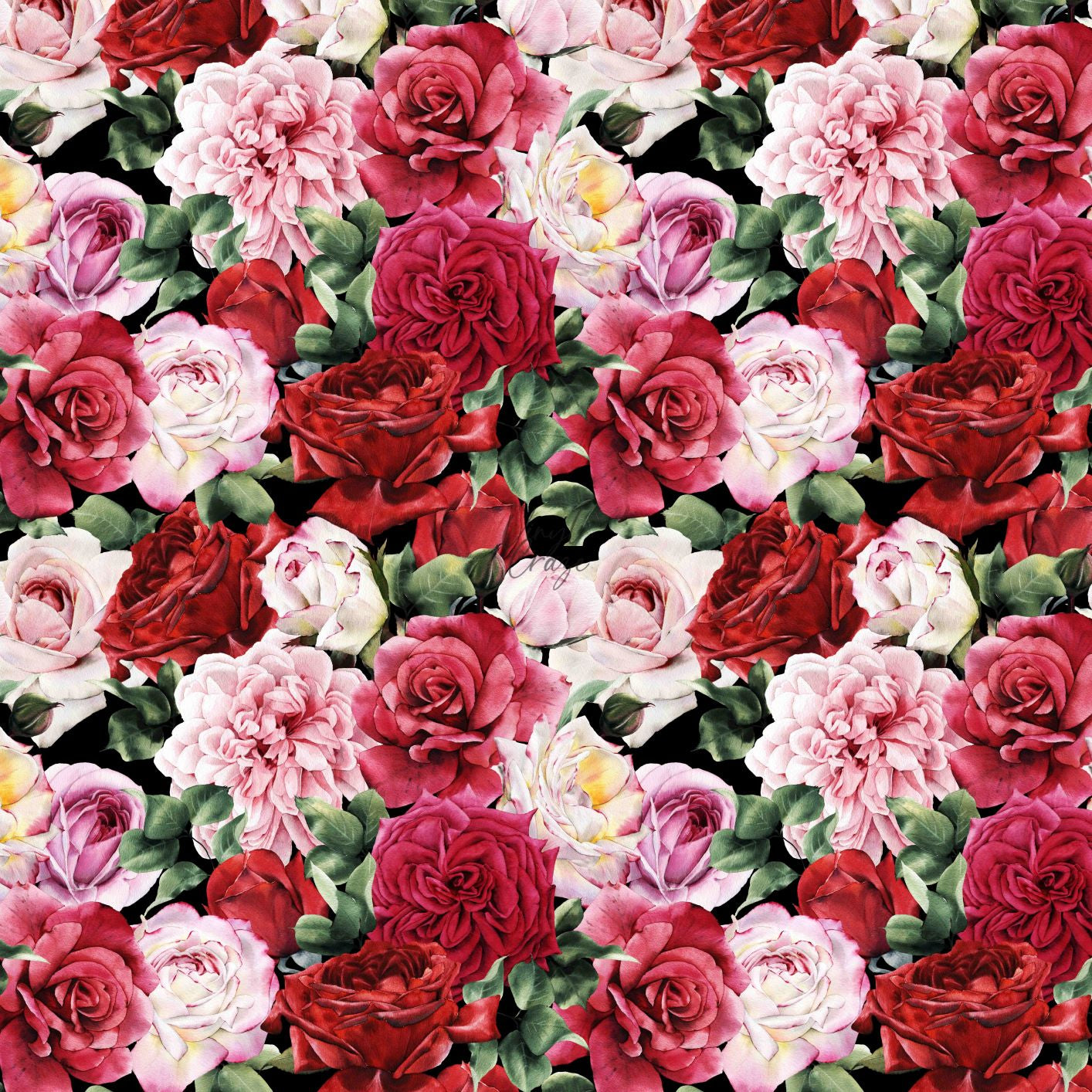 A Bed Of Red Flowers - Adhesive Vinyl