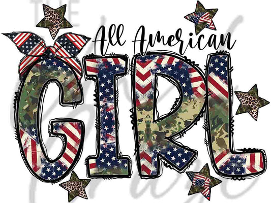 All American Girl UV DTF Decal