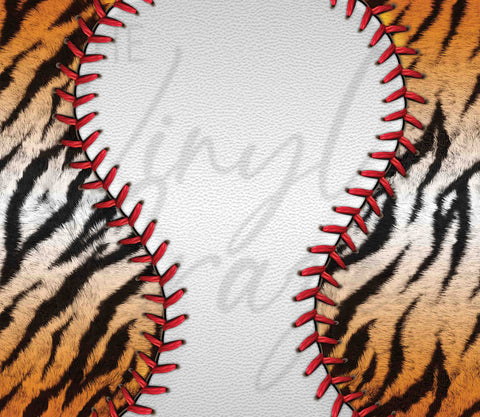 Baseball Tiger 20 oz Skinny Adhesive Vinyl Wrap