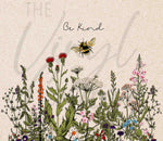 Be Kind Wildflowers 20 or 30 oz Skinny Adhesive Vinyl Wrap