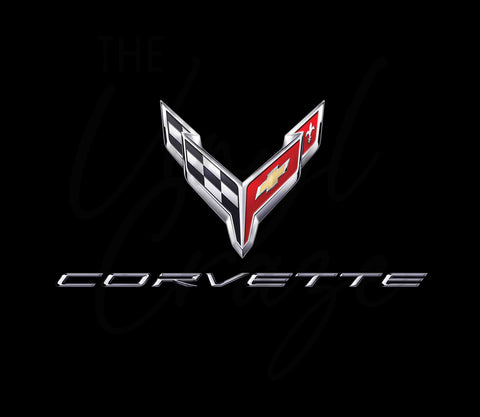 Black Corvette 20 or 30 oz Skinny Adhesive Vinyl Wrap