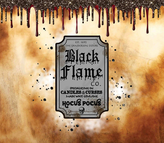 Black Flame Page 20 or 30 oz Skinny Adhesive Vinyl Wrap