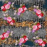 Black Snakeskin and Leopard Roses Adhesive Vinyl