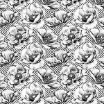 Black and White Striped Florals Adhesive Vinyl