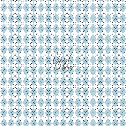 Blue Argyle - Adhesive Vinyl